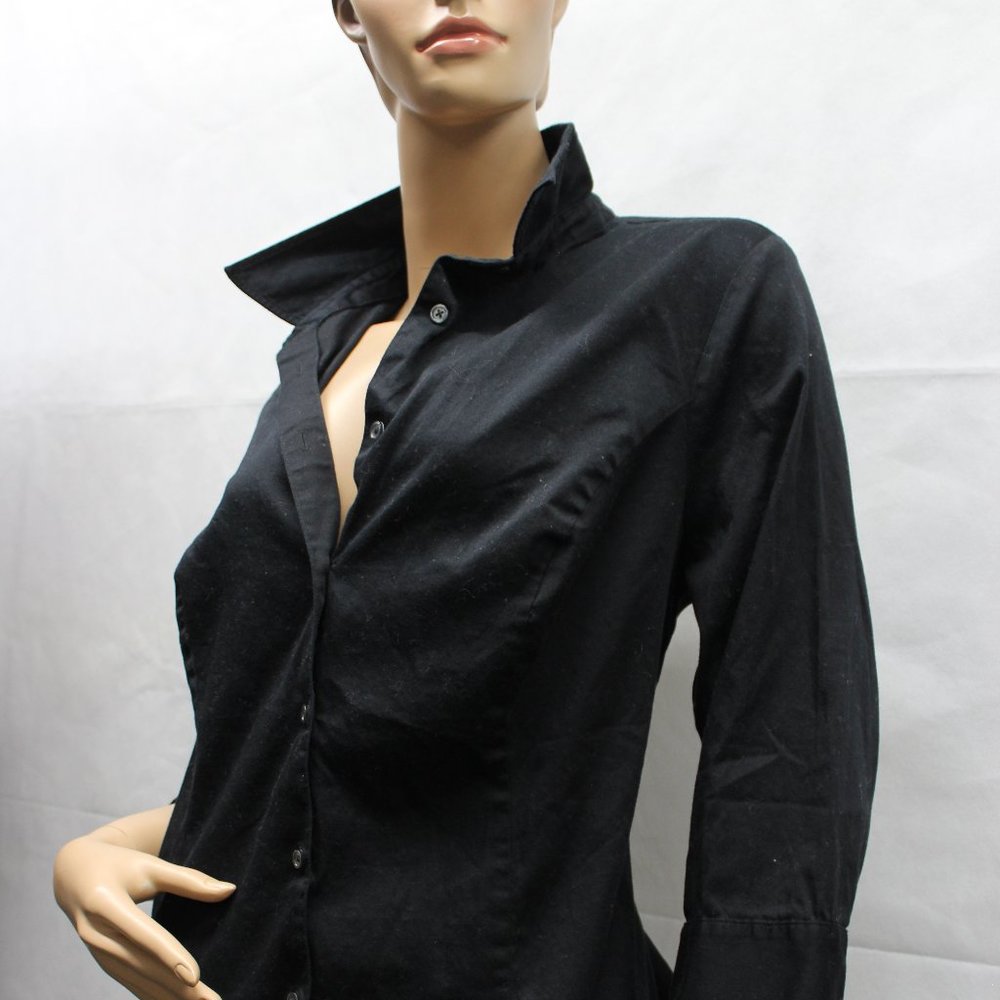 Apt. 9 Black 3/4 Sleeve Button Down Shirt